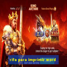 rifa para imprimir word